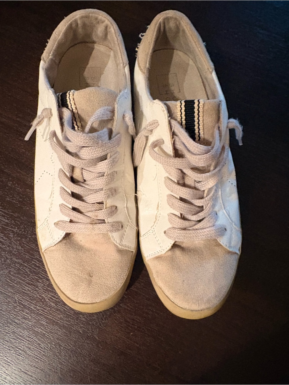 Casual Women's Low-Top Sneakers in Cream and White